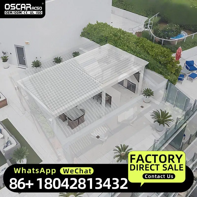 

New Design Outdoor European Electric Roof for Beach Restaurant Pergola