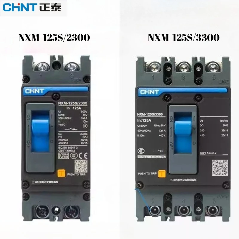 

Industrial MCCB Breaker Chint NXM-125S/2300 And 3300 High Breaking Capacity for Protection and Power Distribution Systems
