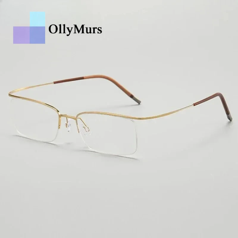 

Очки OLLYMURS Pure Frame для мужчин, квадратные, для коррекции близорукости, оптическая оправа, высококачественные титановые очки-«броулайнеры»