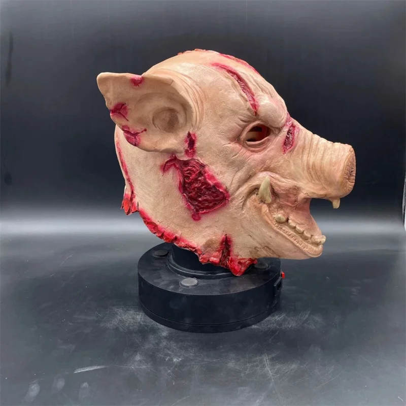 Masque Effrayant en Latex pour Halloween, Robe de Barrage, Tête de Cochon d'Horreur, Cosplay d'Animaux, Accessoires de Costume