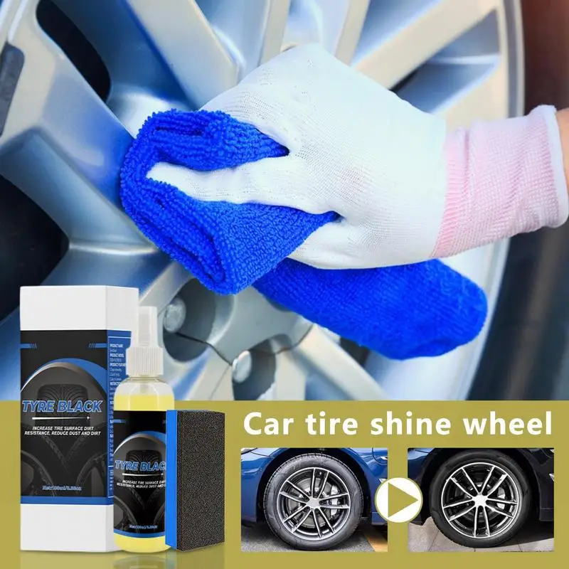 Auto Wheel Coating Agent 100ml Long Lasting Shine Tire Trim Coating Spray High Gloss Tyre Cleaner Car tire maintenance Tools