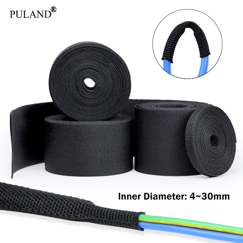 

Heat Shrink Braided Cable Sleeve 4~30mm PET Heat Shrink Tube Contraction Insulation Flam Retardant Wire Wrap Sheath Protection