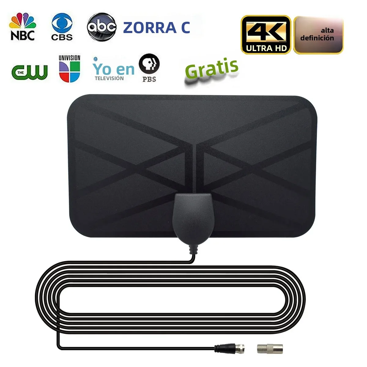 Antena de TV digital más vendida para uso en interiores en Europa y América, antena de onda terrestre, mini antena HDTV, antena DV-B T2