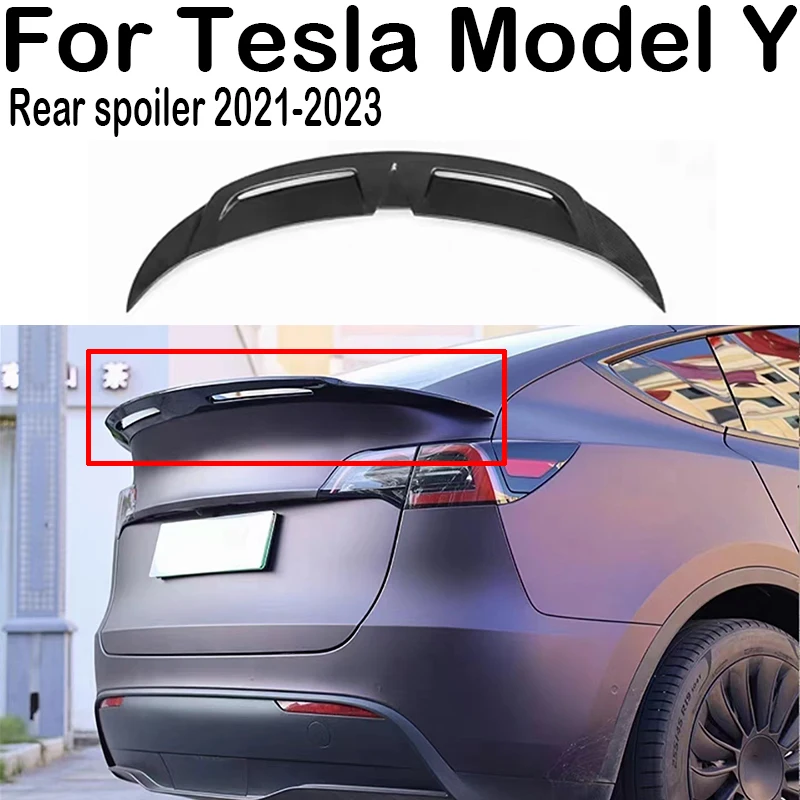 For 2021 2022 2023 Tesla Model Y Car Rear Trunk Lid Boot Car Spoiler Wings Tuning Exterior Accessories