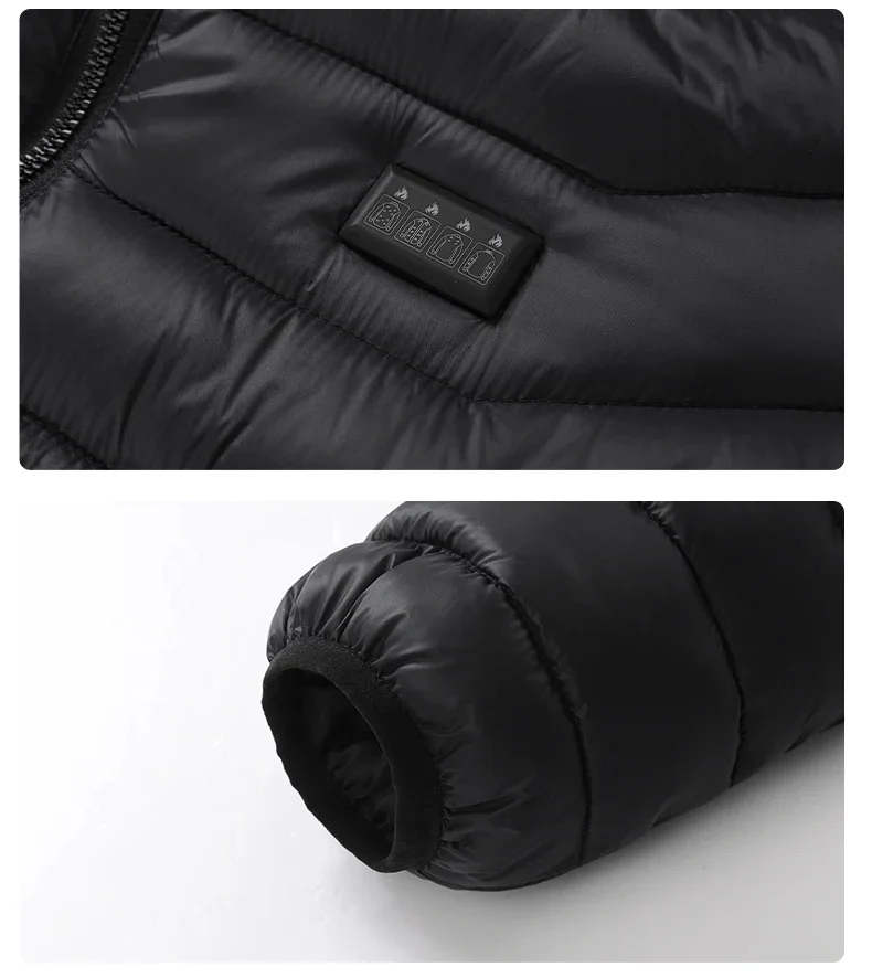 25-Zahlen-Heizjacke für Herren und Damen, Winter, USB, elektrische Heizung, Parka, intelligente Heizkleidung für den Winter, warme Baumwollkleidung im Freien – Detail 15