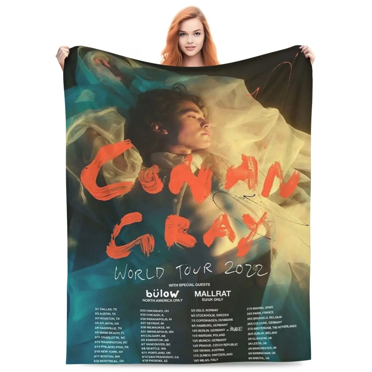 Conan Gray Poster Pop Singer Posters Blankets Fleece Sofa Throw Blanket Throw Blankets for Couch Bedding Throws Bedspread Quilt