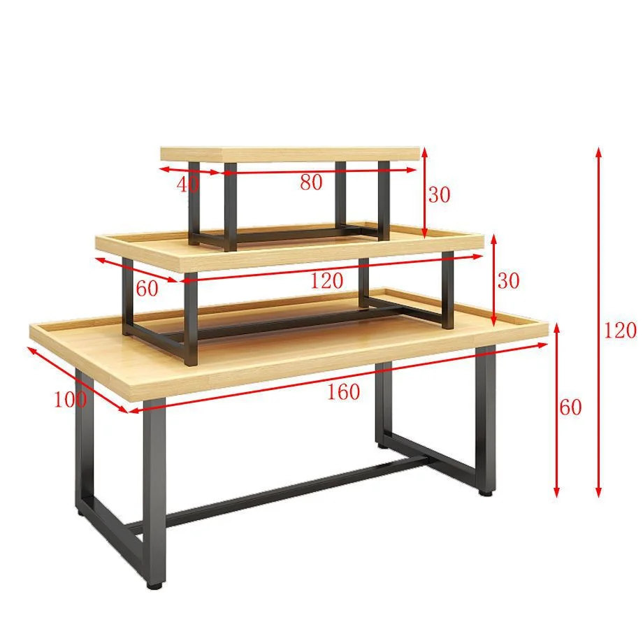 

Stand Metal and Wood Rack Display Custom Heavy-Duty Double-Sided Display