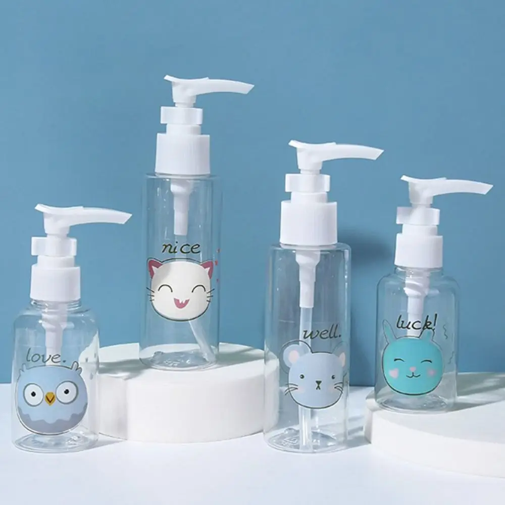 Mini botella pulverizadora de dibujos animados, bonito contenedor de cosméticos de 30-100ml, pulverizador líquido vacío transparente, botella de Perfume para viaje