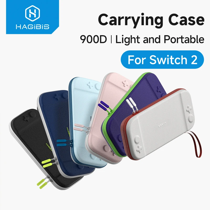 Hagibis Portable Carrying Case for Switch 2 Colorful Traveling Bag Hard Shell with 10 Games Cartridges Spandex Ultra Soft Cover