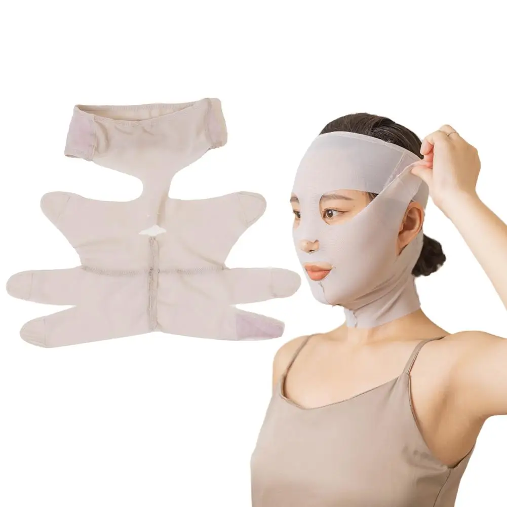 Masque respirant réutilisable pour femmes, outils de soins du visage 3D, déformable, visage optimiste, anti-sommeil et amincissant, lifting complet V Sh E7H0