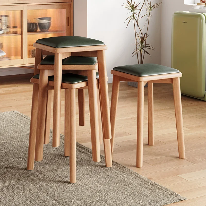 High American Kitchen Stools Square Chair Wood Stool Living Room Dining Chairs Tabouret Design Rustic Gamer Storage Furniture