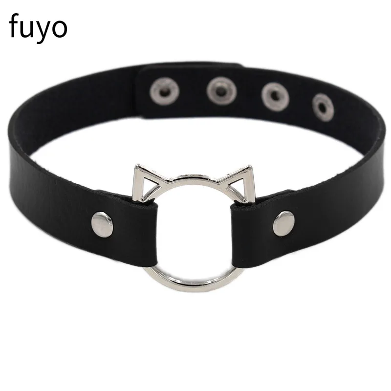 Goth Punk Spike Rivet Choker Collar For Women Circle Cross Necklace Neck Strap Cosplay Chocker Gothic choker necklace