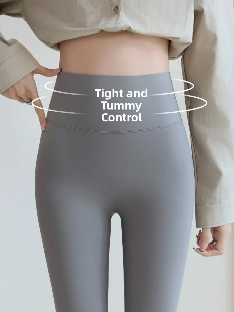 Yogahose mit hoher Taille für Damen, Frühling und Herbst, leicht, elastisch, bequem, Bauchlift, Po-Bot