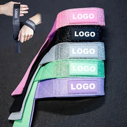 Glitter Lifting Wrist Straps Gym Weightlifting Powerlifting Strength Training Deadlifts Lifting Straps Support Custom Logo