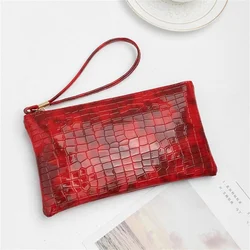 Crocodile Pattern Women Purse Long Zipper Wrist Coin Bag Fashion Pu Leather Ladies Wallets Money Pouch Card Holder Female Clutch