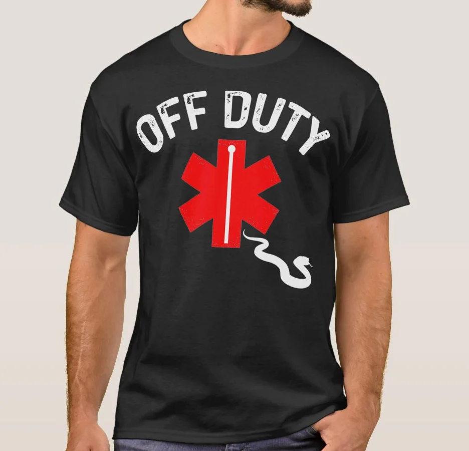 Star of Life Off Duty Snake Funny Nurse EMS Medical Paramedic T Shirt. Short Sleeve 100% Cotton Casual T-shirts Loose Top S-3XL