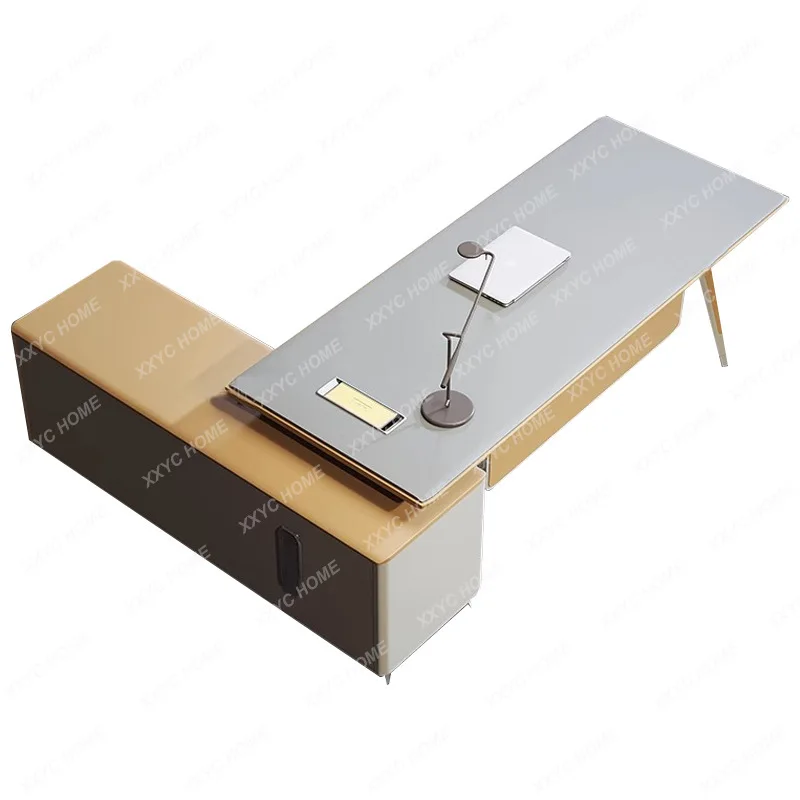 

Минималистичный современный стол для руководителя, премиум-класса, в стиле лёгкой роскоши.