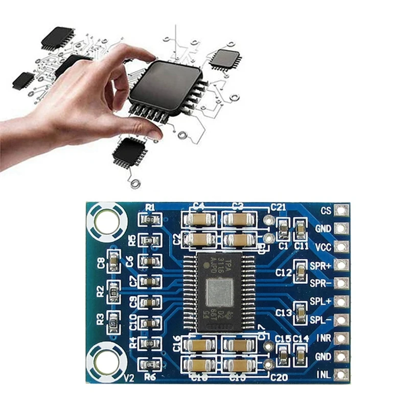 2PCS TPA3116D2 Mini Digital Amplifier DC12V-24V D Class 50W+50W XH-M562 Amplifier 50W Power Amplifier Board-A78P