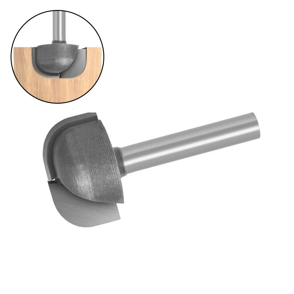 Router Bit para escultura em madeira, Shank Milling Cutter, Tigela Bandeja Router Bit Ferramentas de corte de madeira Acessórios para madeira, 6mm, 1 Pc