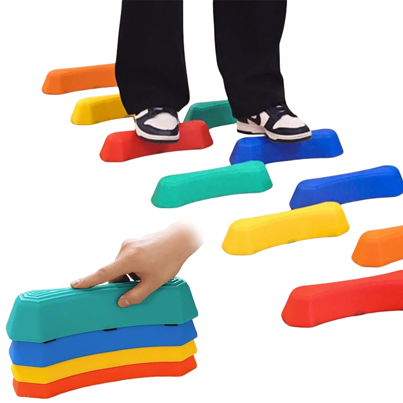 6pcs Funy Balance Beam Kids Stepping Stone Balance Sensory Training Tactile Equipment Birthday Gift Children's Outdoor Sports