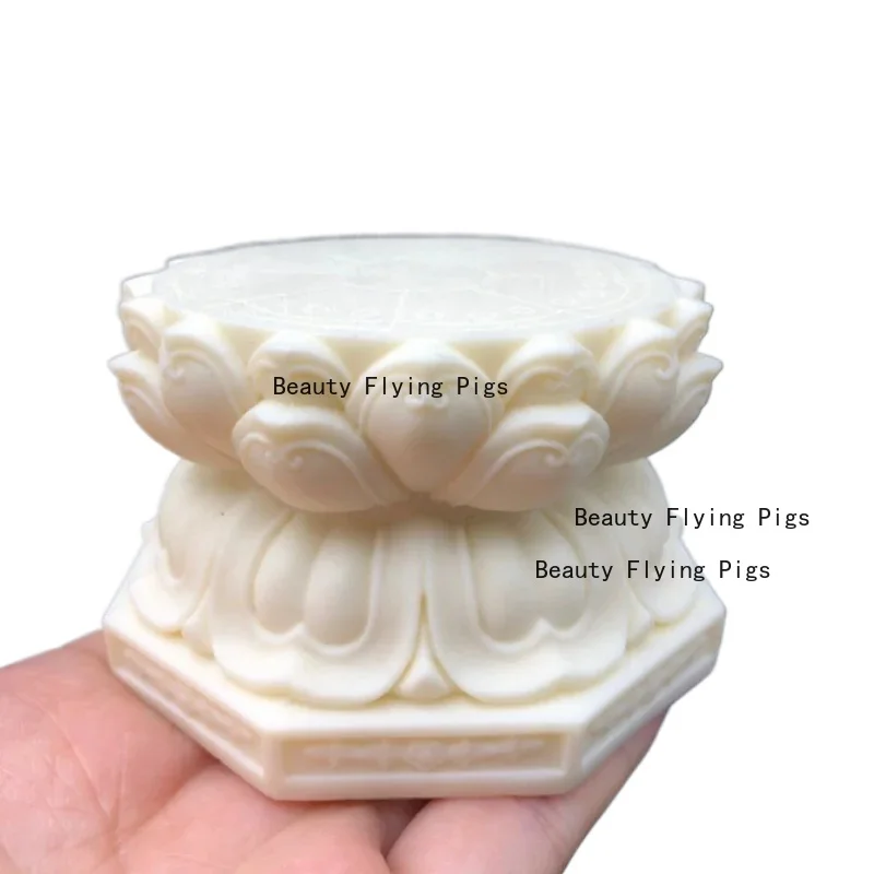 1PCS Ivory Fruit Guanyin Buddha Statue Lotus Base for Buddha Platform Cushion Crafts home accessories