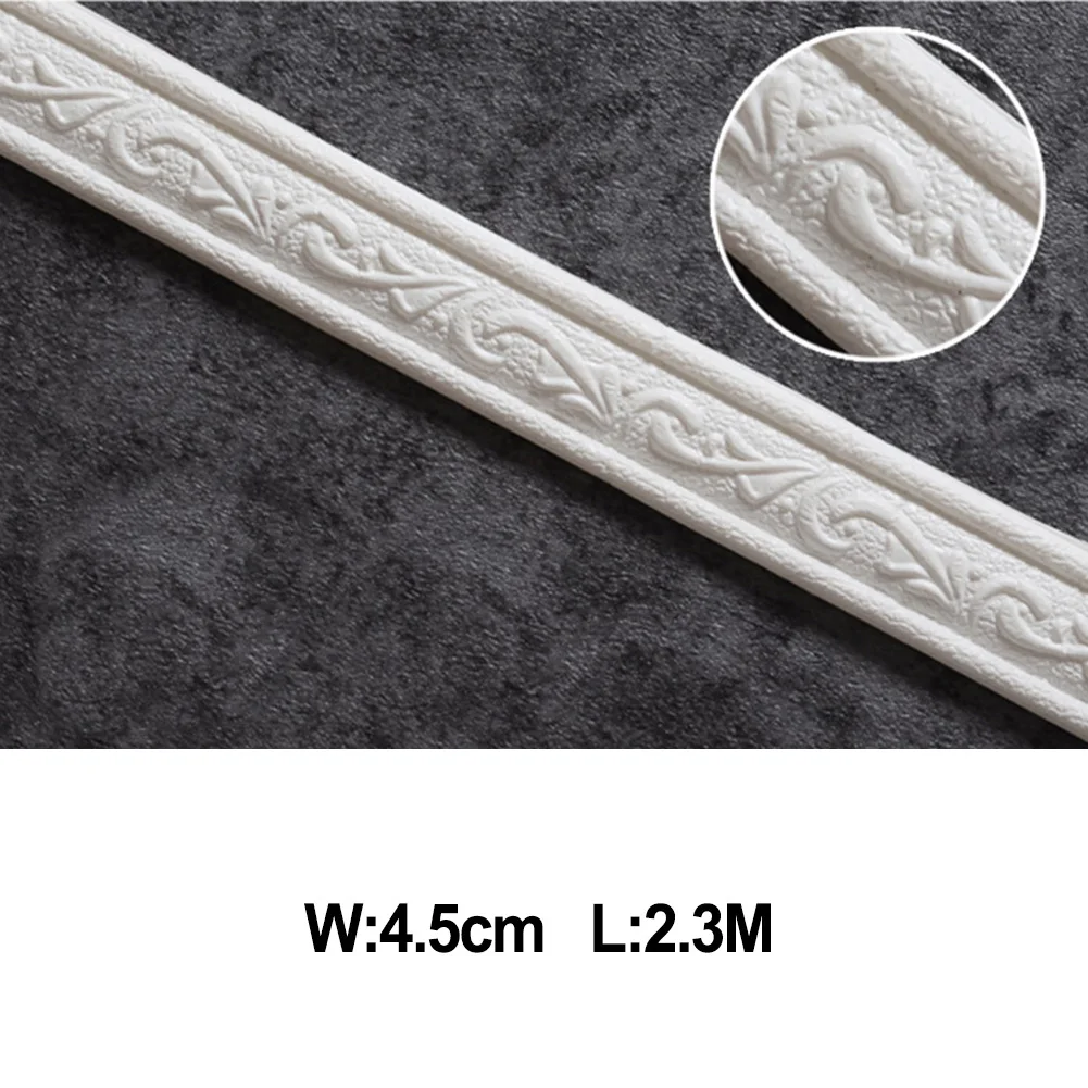 3D Wall Edging Strip Waist Line Skirting Line Three-dimensional Wall Sticker 3D Foam Edge Border SelfAdhesive Decor Edge Banding