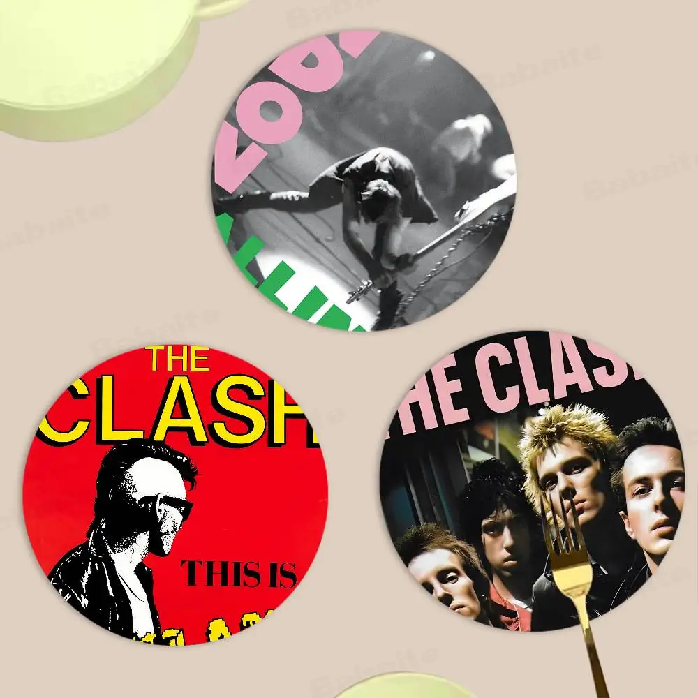 Clash The Band Printed Coasters Suitable for Daily Family Party Decoration, Office, Non-Slip Wooden Coasters
