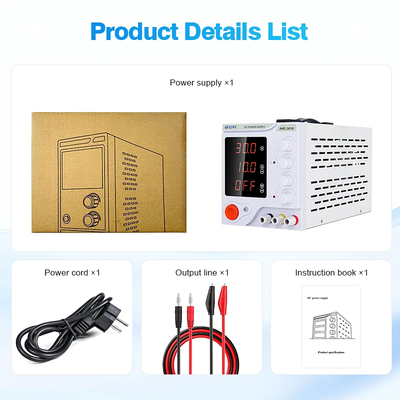EJIKE DC Adjustable  Power Supply 30V 60V 100V 150V Lab Switching Power Supply with 5V 3A USB Charging Display Regulator for Lab