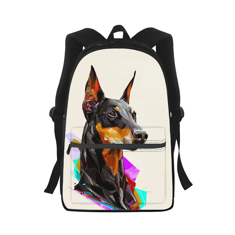 Dobermann cooler Hund Männer Frauen Rucksack 3D-Druck Mode Student Schultasche Laptop Rucksack Kinder Reise Umhängetasche