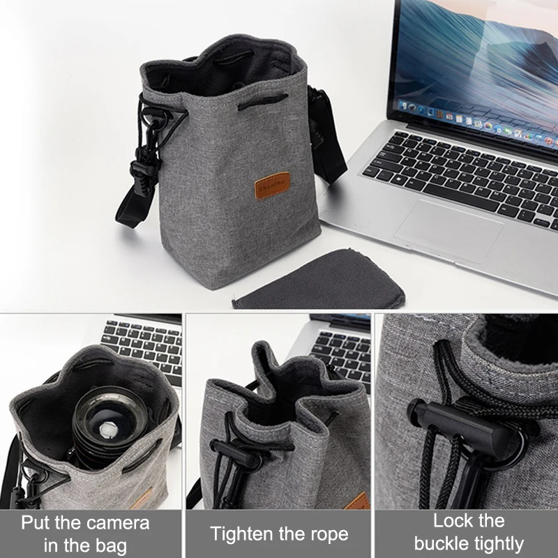 Сумка для фотоаппарата Canon Nikon Pentax Fuji, дорожная уличная сумка на одно плечо, сумка для хранения DSLR, сумка для объектива с вышивкой на шнурке