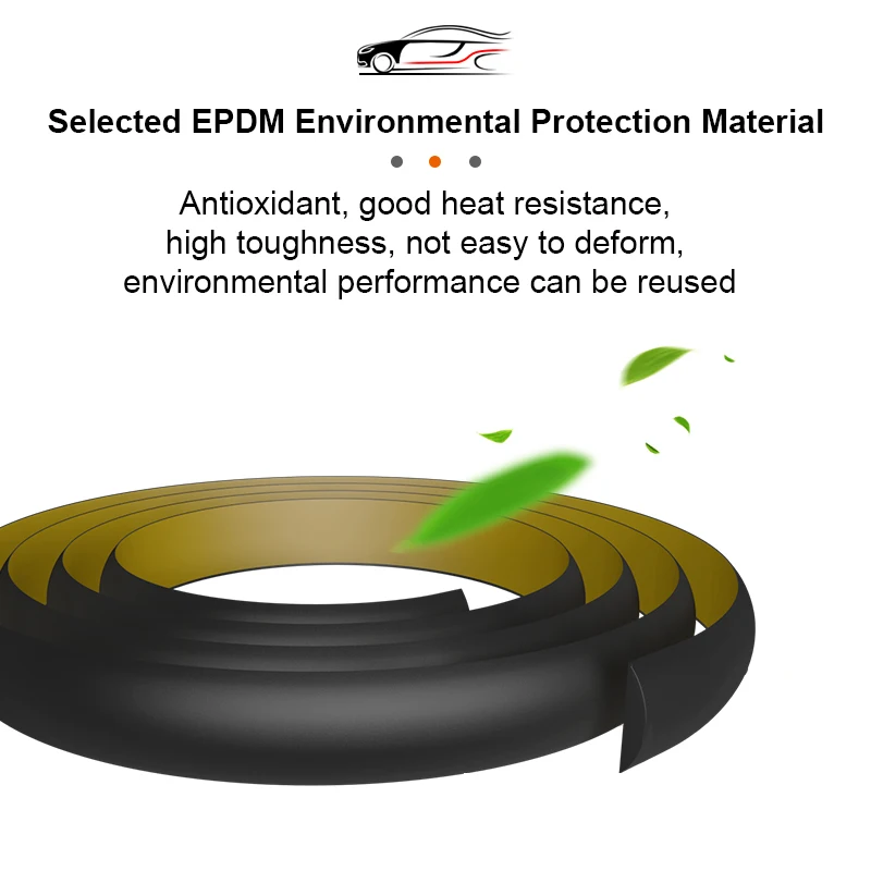 Tira de vedação de borracha para teto de carro, 5m, protetor de borracha para janela de carro, vedação de isolamento de ruído, selantes de acessórios para automóveis