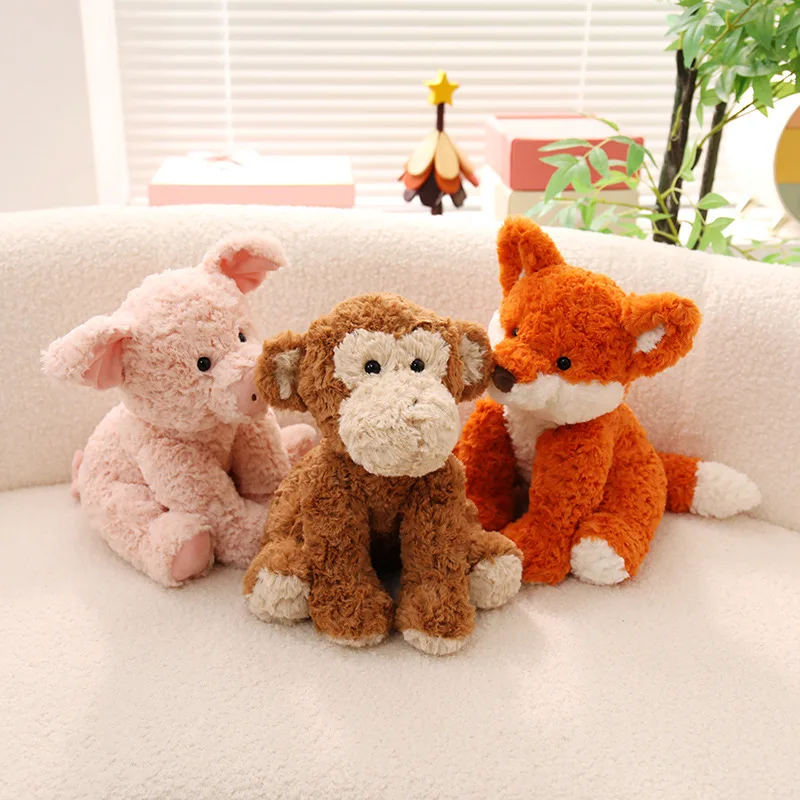

Cute Fox Moose Monkey Pig Elephant Sheep Plush Toy Soft Fluffy Sitting Forest Animal Stuffed Animal Plushie Birthday Gift