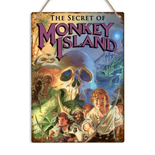 MONKEY ISLAND Amiga Vintage Retro Gaming Metal Wall Sign Plaque Man Cave-Aluminum