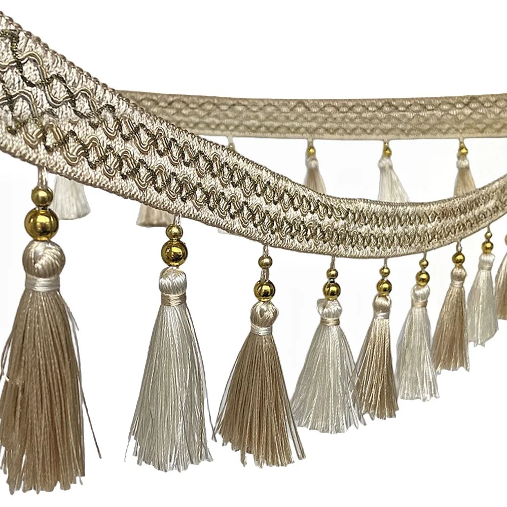 

12-метровая лента с подвесными кисточками и кружевной отделкой, тканая текстурированная тесьма для рукоделия, винтажная бахрома, аксессуары для декора