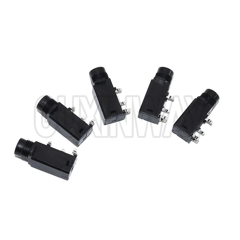5PCS DIY 6.35mm / 6.5mm Jack Gold Plated 4P Stereo Dual Channel Microphone Socket 6.35 /6.5 Audio Straight jack Connector
