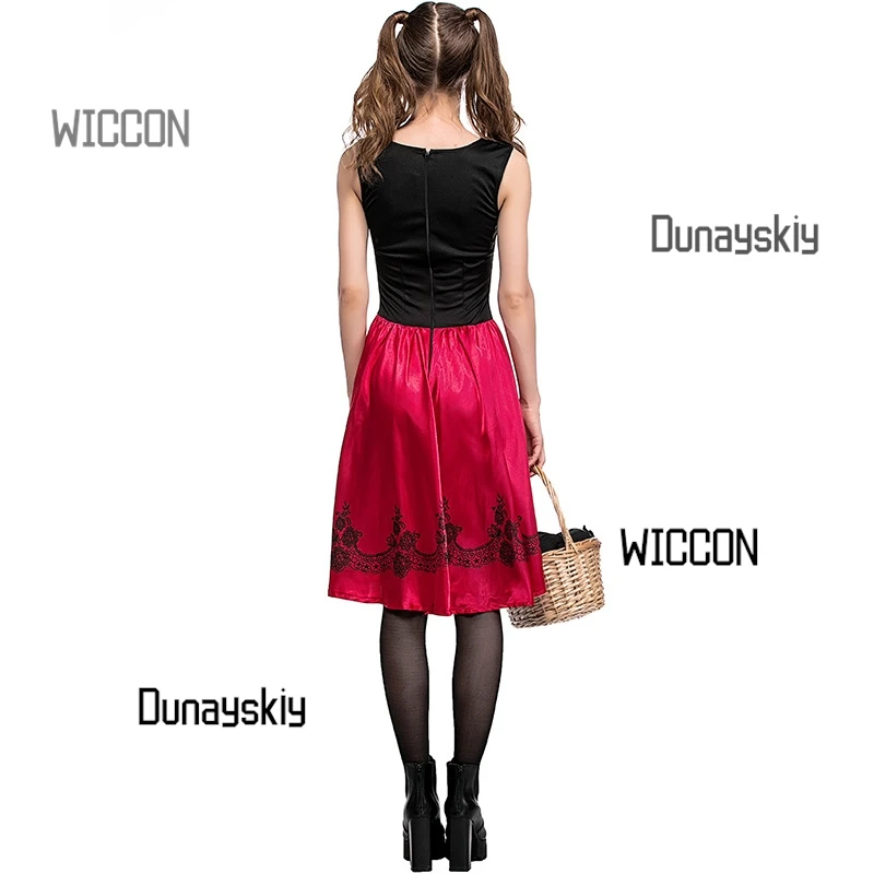 Cape rouge cosplay d'halloween, costume de demoiselle d'honneur Lolita, festival de bière sexy, costume de fête de spectacle sur scène de noël