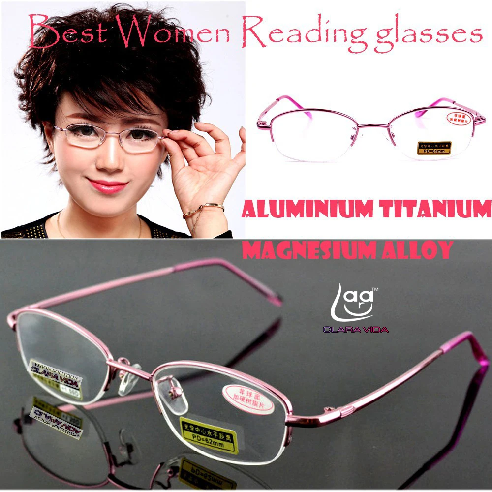 

CLARA Titanium magnesium alloy women lady non aspheric surface red super lite reading glasses +1 +1.5 +2 +2.5 +3 +3.5 +4