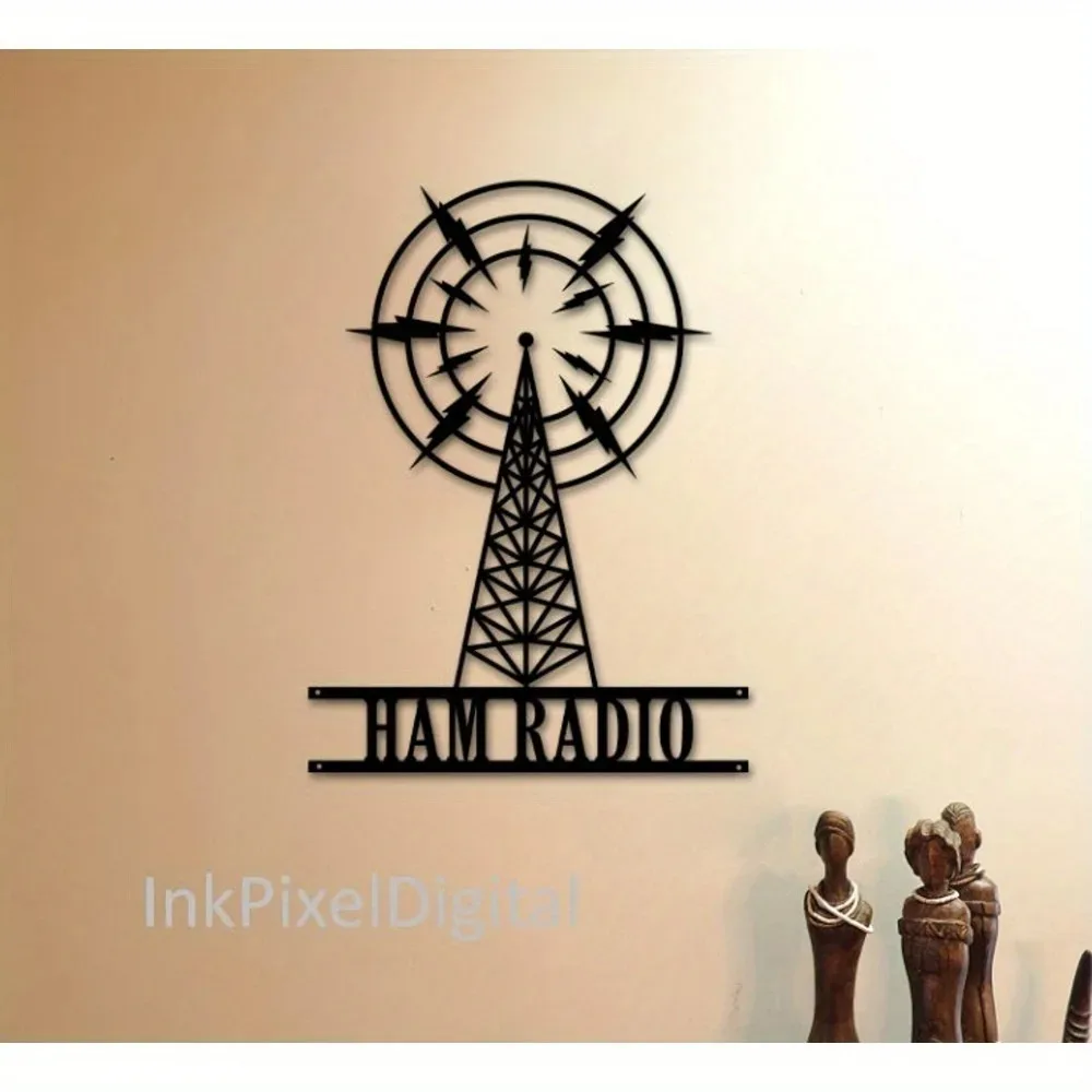 1pc 2D Flat Custom Amateur Radio Call Sign Metal Wall Plaque Personalized Name Home Indoor Radio Operator Birthday Wall Decor On