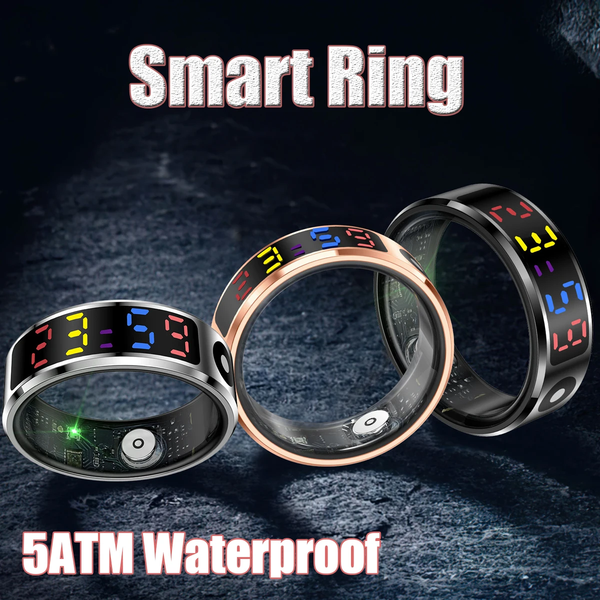 

Smart Ring 2025 Multisports Heart rate Sleep Blood Oxygen Battery level Time Steps Hand Gestures Brush Tiktok Man Woman Health