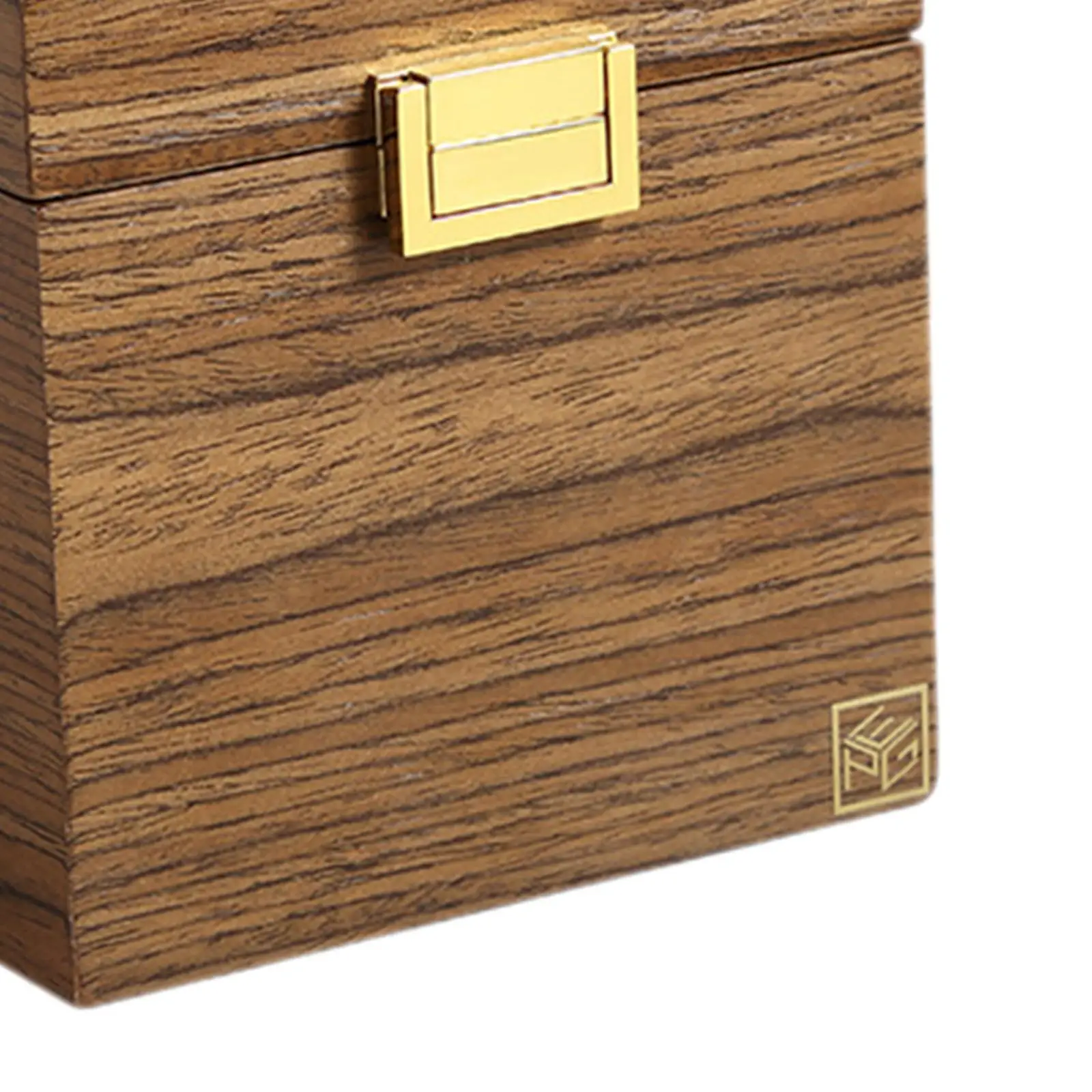Wooden Jewelry Box Earrings Bracelets Storage Container Case Organizer 14x14x14cm
