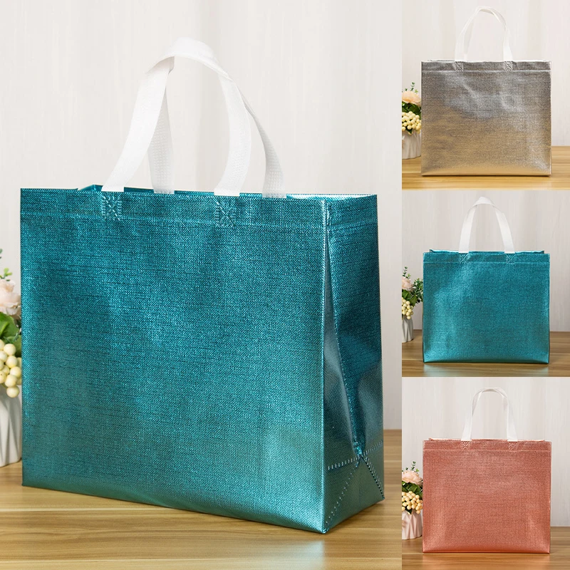 Fashion Shiny Laser Foldable Shopping Bag Eco-Friendly Tote Folding Pouch Reusable Grocery Bag Large-capacity Shopping Bags