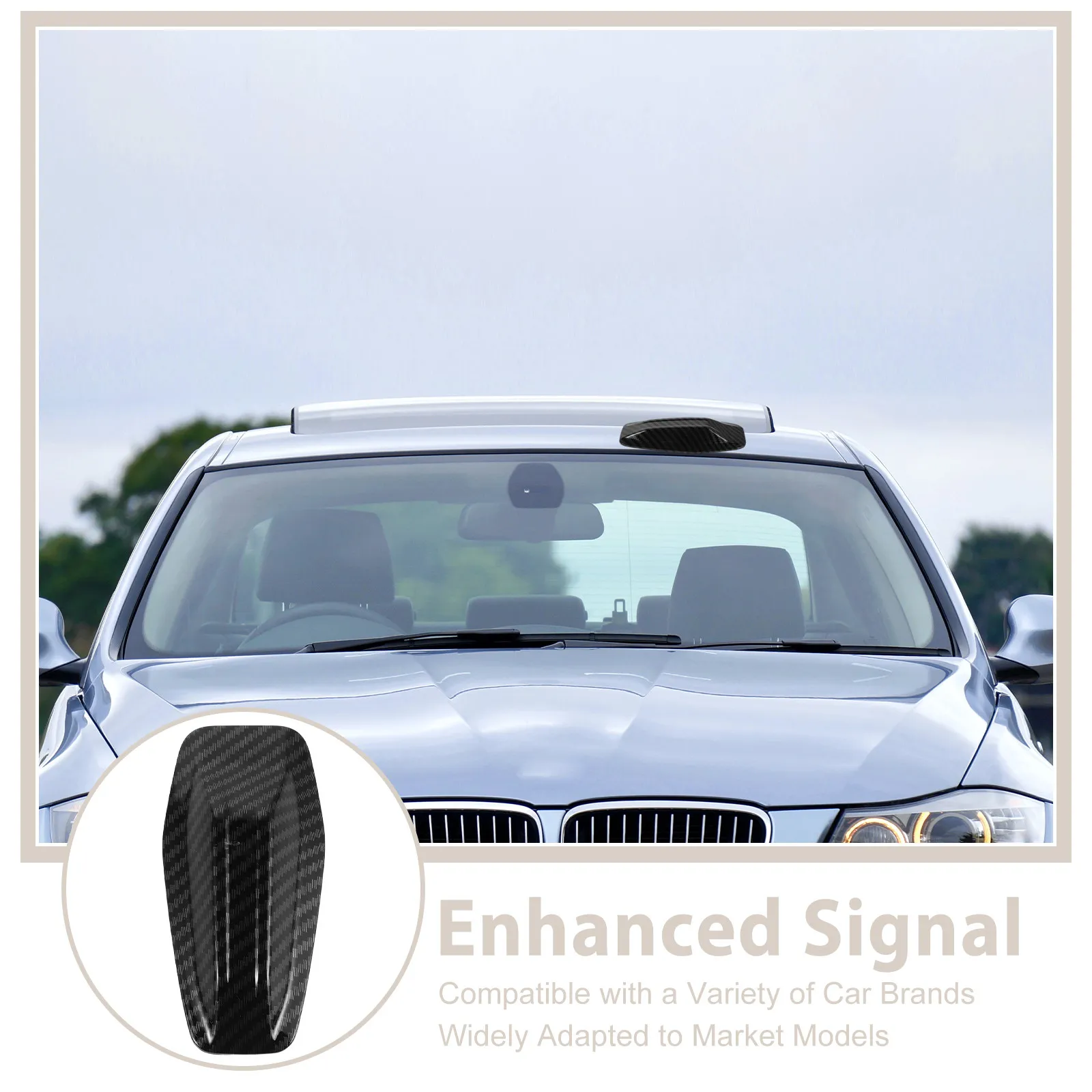 6Pcs Fin Car Antenna Cover Roof Decorative Automotive Rear Spoiler Adhesive Vehicle Antenna Replacement Top
