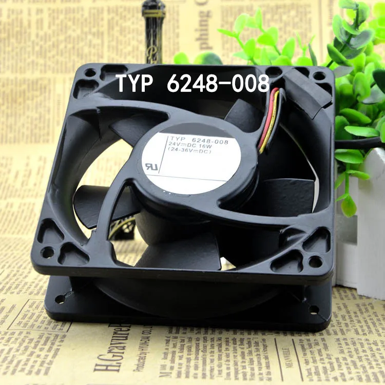 1Piece Sealed Silent Cooling Fan  TYP 6248-008 12CM 120*120*38MM 24v 16W Double ball Cooling Fan