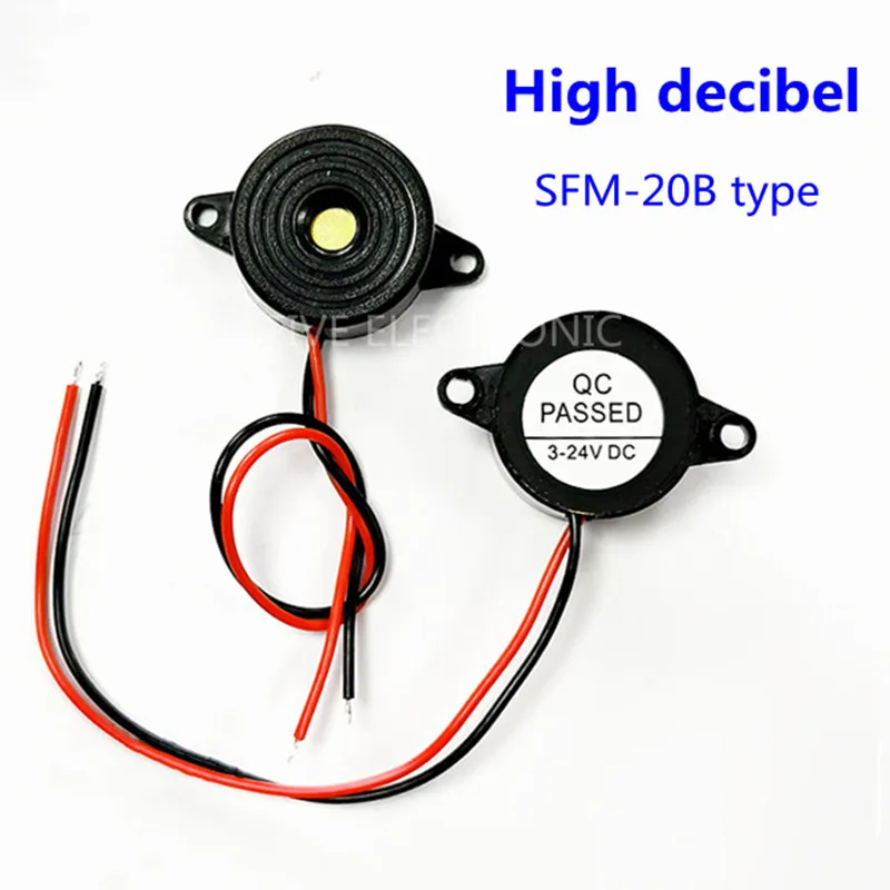 

10PCS/LOT High Decibel SFM-20B Type DC3-24V Continuous Sounder Buzzer 2312 Active Piezoelectric Buzzer