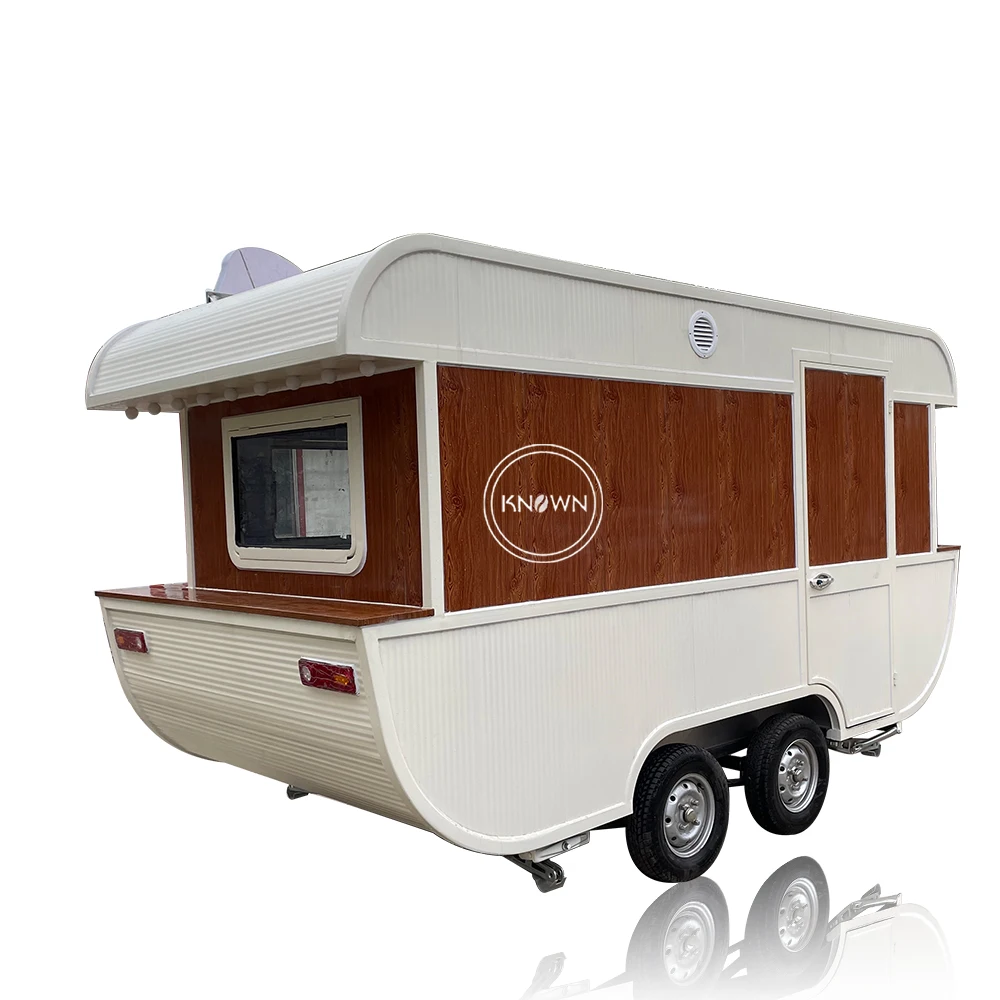 Hot Sale Bakery Food Trailer Vintage Stainless Steel Trucks Coffee Carts Vending Fast Food Trailer with Kitchen