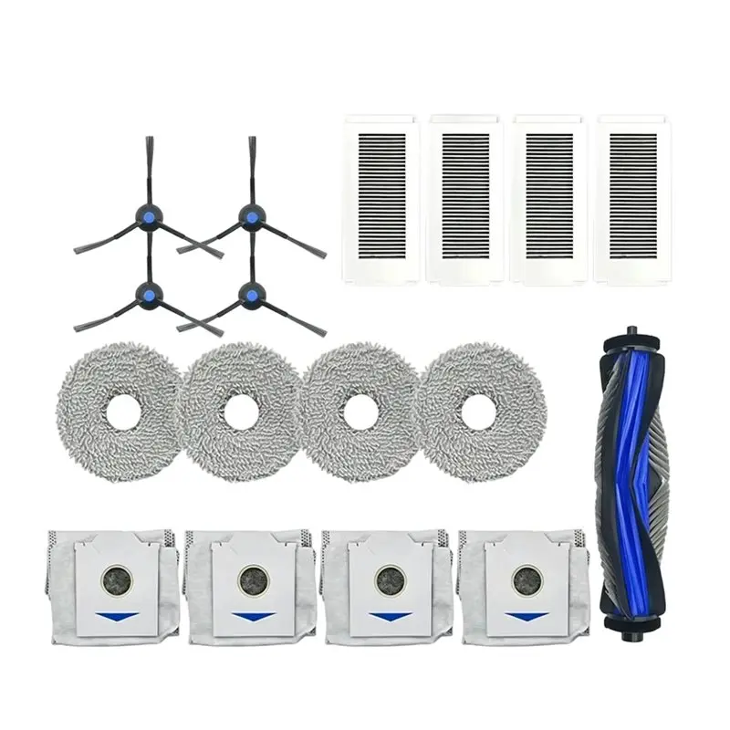 A84G-Main Side Brush& HEPA Filter Replacement Dust Bag For Ecovacs N30 PRO OMNI, N30 OMNI, N20e PLUS, N20e Spare Parts Accessori