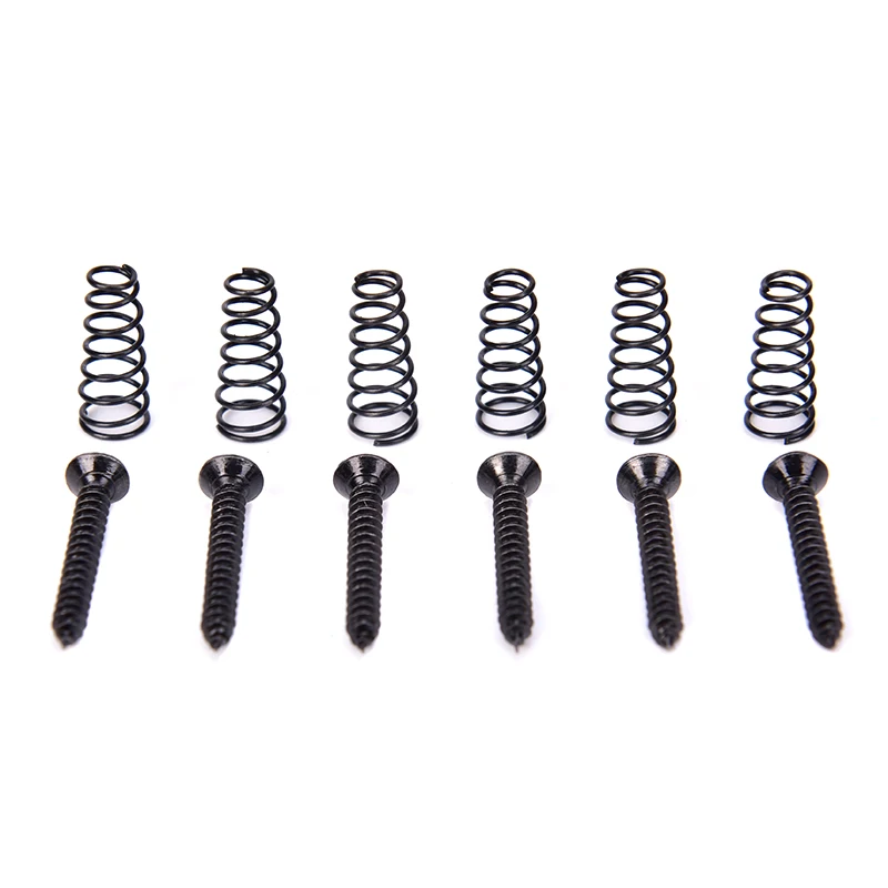 6pcs Electric Guitar Single Coil Pickup Mount Height Screw With Spring 23mm*5mm Guitar Screws Springs Guitarra Tornillo Resorte