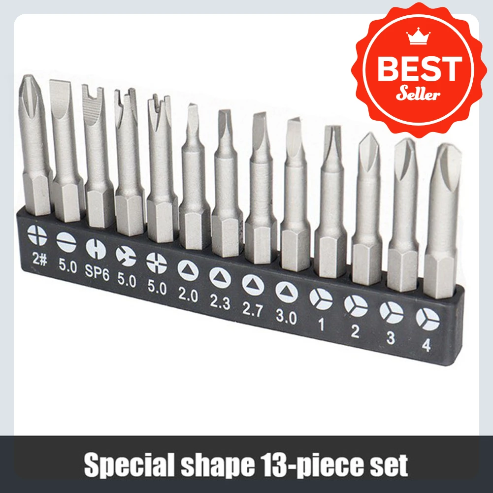 

13pcs PH2 Screwdriver Bits Special Shaped Screwdriver Set U-shaped Y-shaped Triangle 50mm For Repair, Installation And Removal