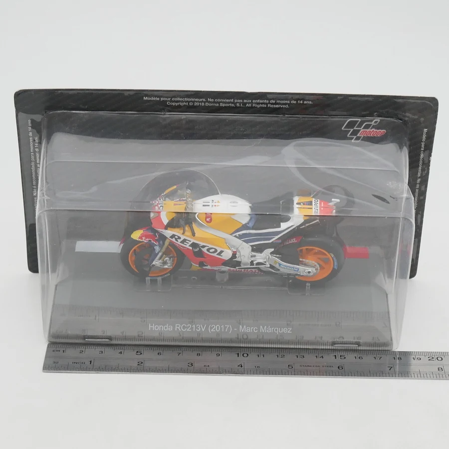 IXO 1:18 Scale Diecast Alloy Moto GP 2017 Honda RC213V Marc Marquez Motorcycle Toy Car Model Classic Adult Souvenir Gift Display