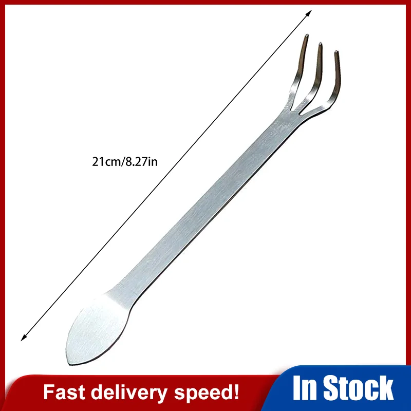 Râteau à racines en acier inoxydable, bonsaï, plantes en pot, outil desserré du sol à 3 broches, râteau portable antirouille, outil de jardinage domestique, 1 pièce